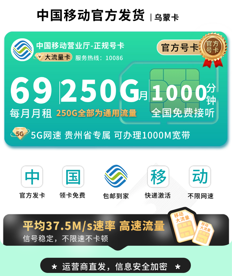 移动乌蒙卡69元250G通用流量+1000分钟+贵州专属TOP.png 移动乌蒙卡69元250G通用流量+1000分钟+贵州专属TOP.png